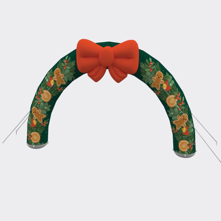 Bilde av en stor oppblåsbar målbue / portal med juletema